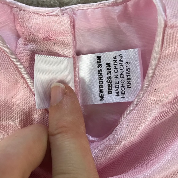 Youngland Baby Pink Dress Tiered Tulle 3-6 Months - Picture 4 of 5